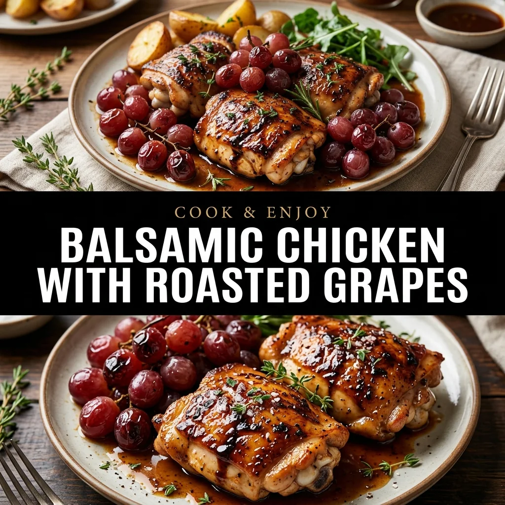 Balsamic Chicken with Roasted Grapes recipe poster