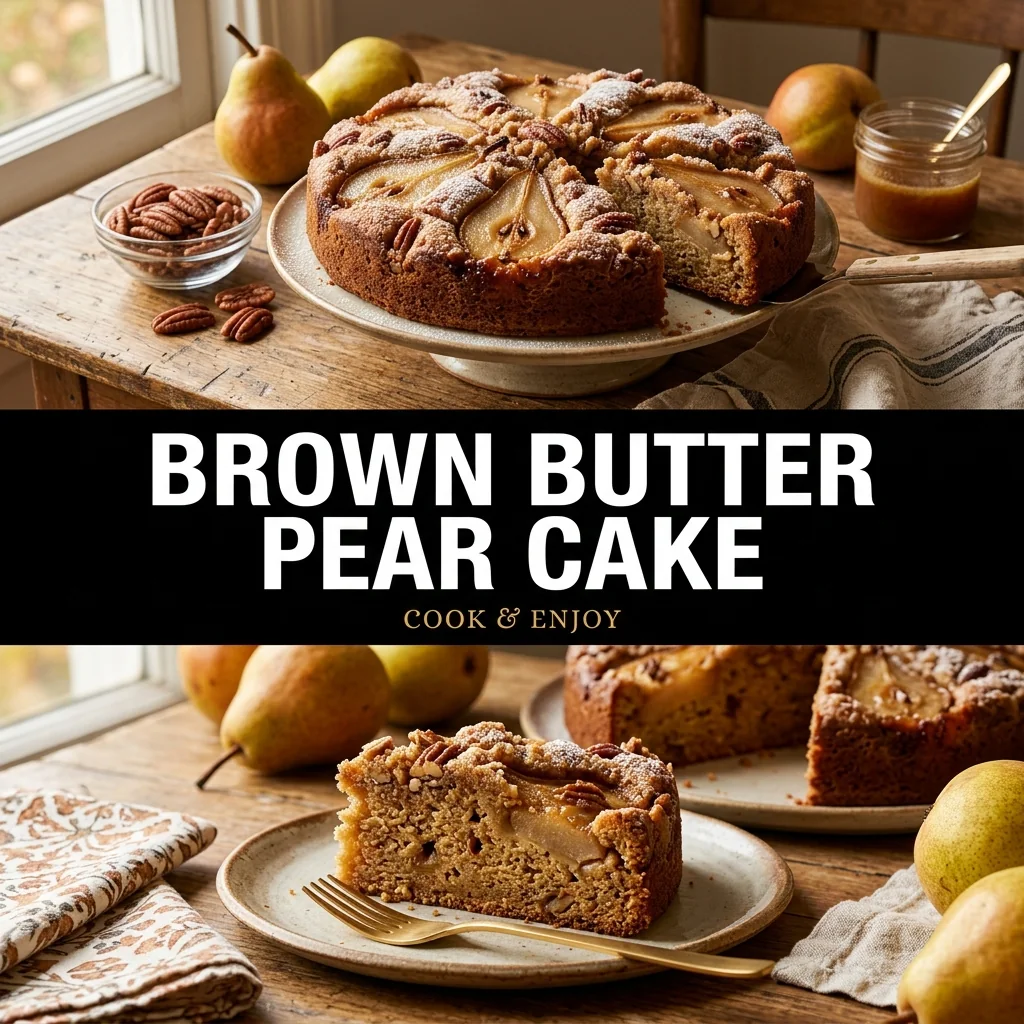 Brown Butter Pear Cake recipe poster