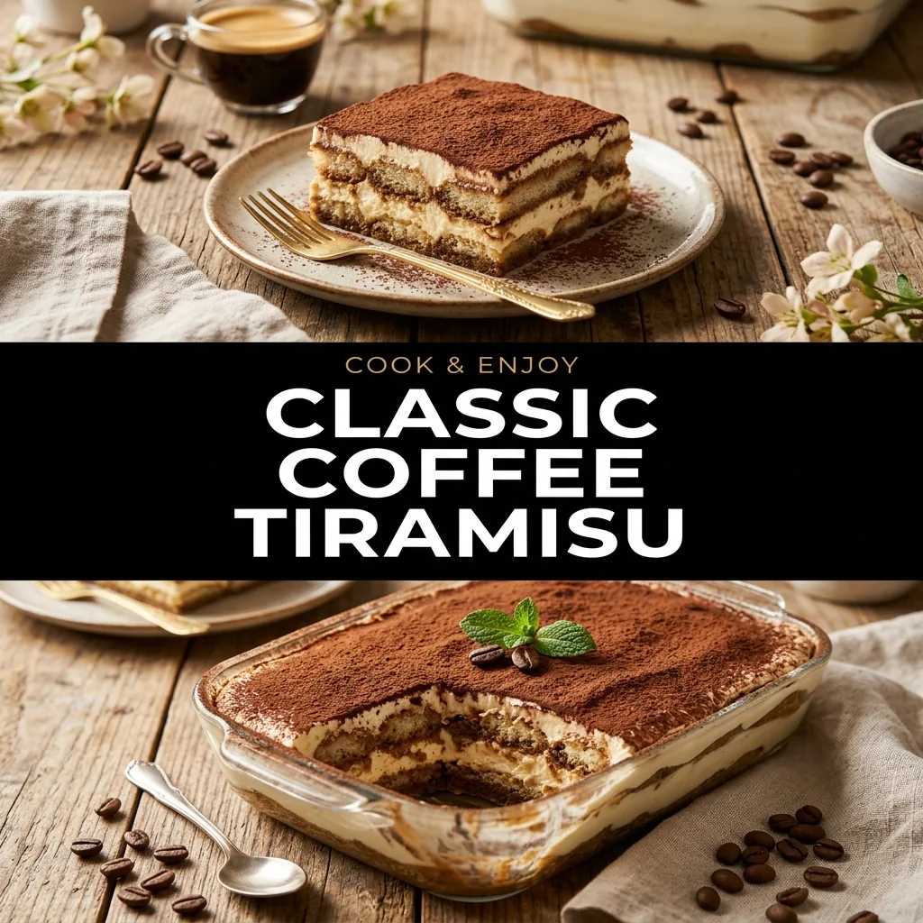 Classic Coffee Tiramisu recipe poster