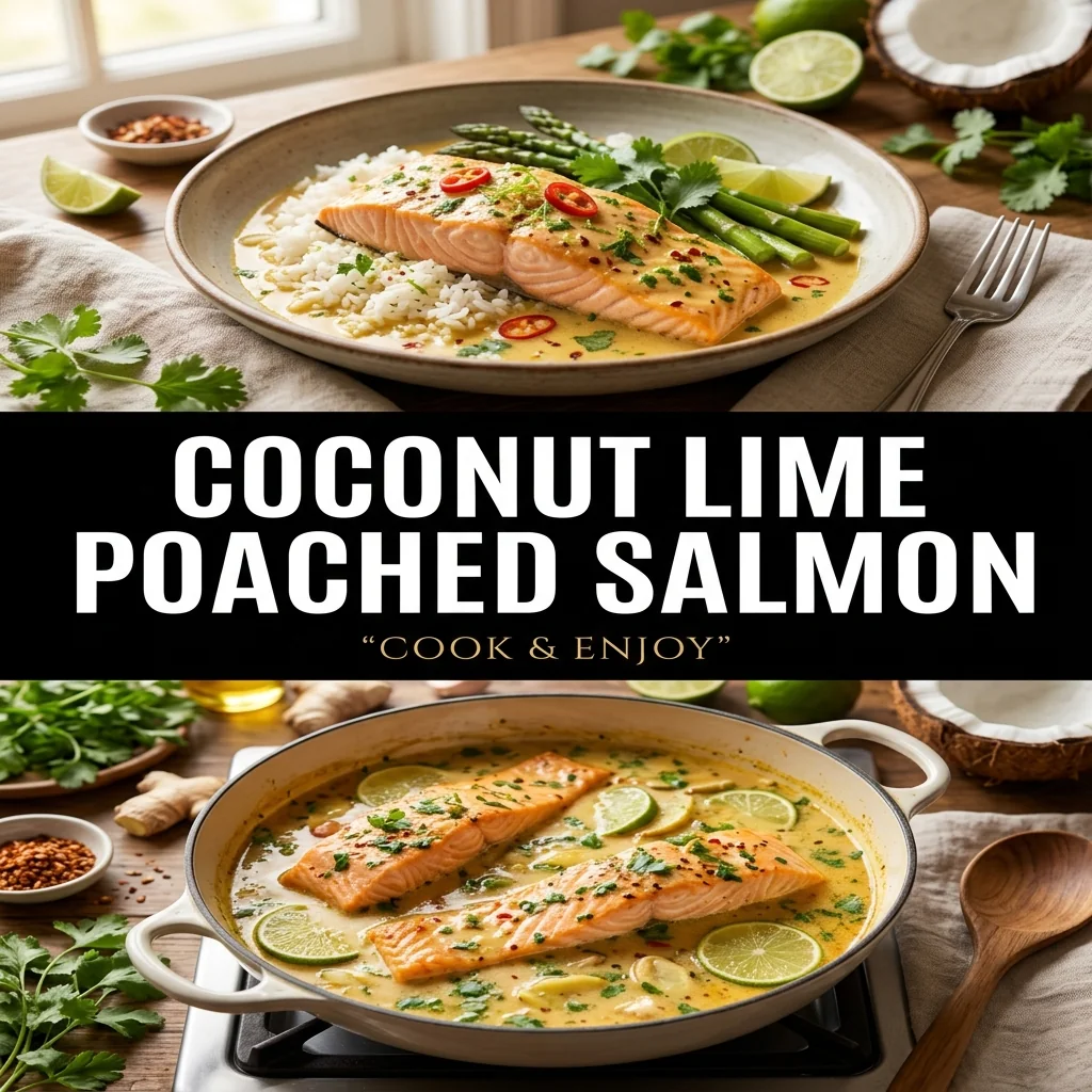 Coconut Lime Poached Salmon recipe poster