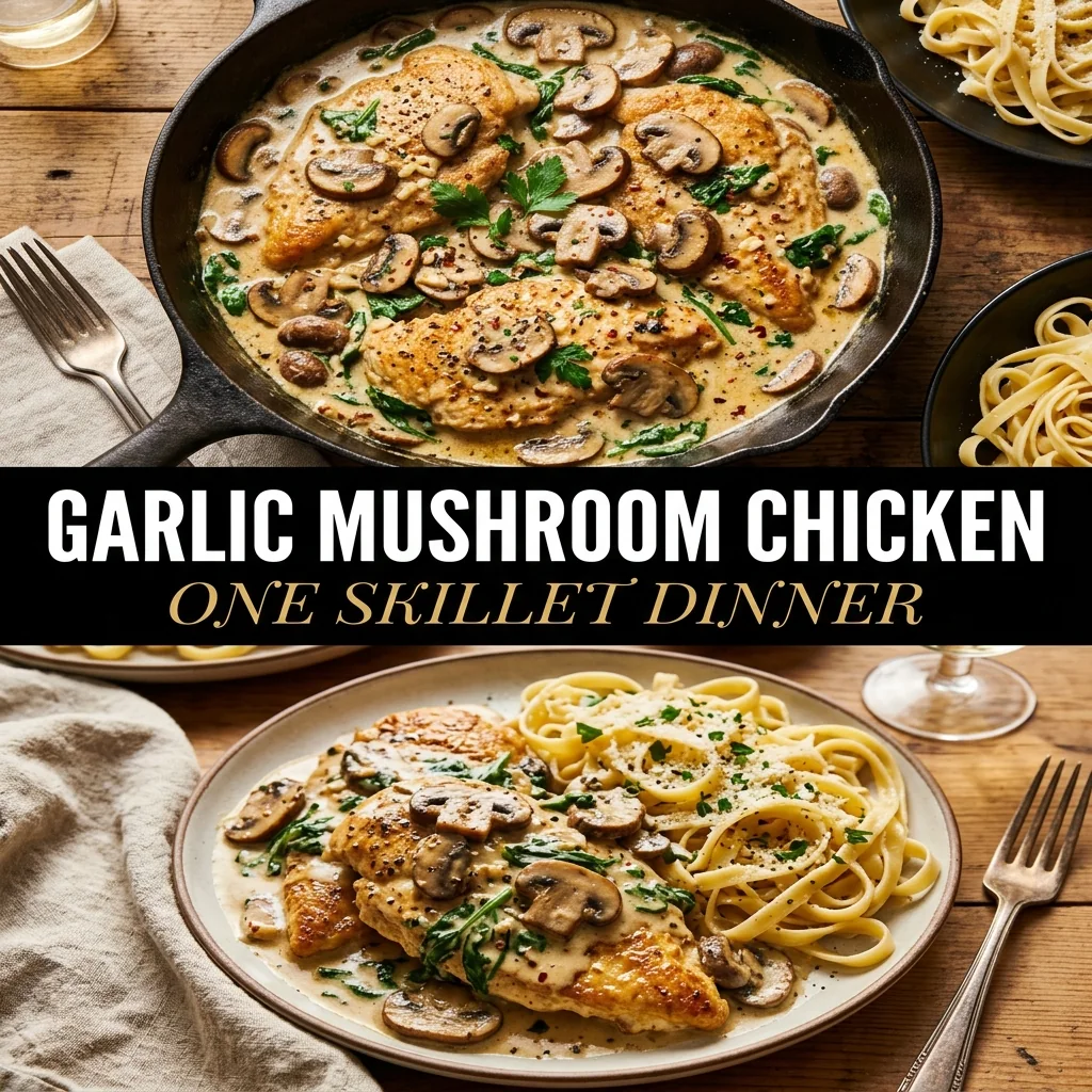 Creamy Garlic Mushroom Chicken recipe poster