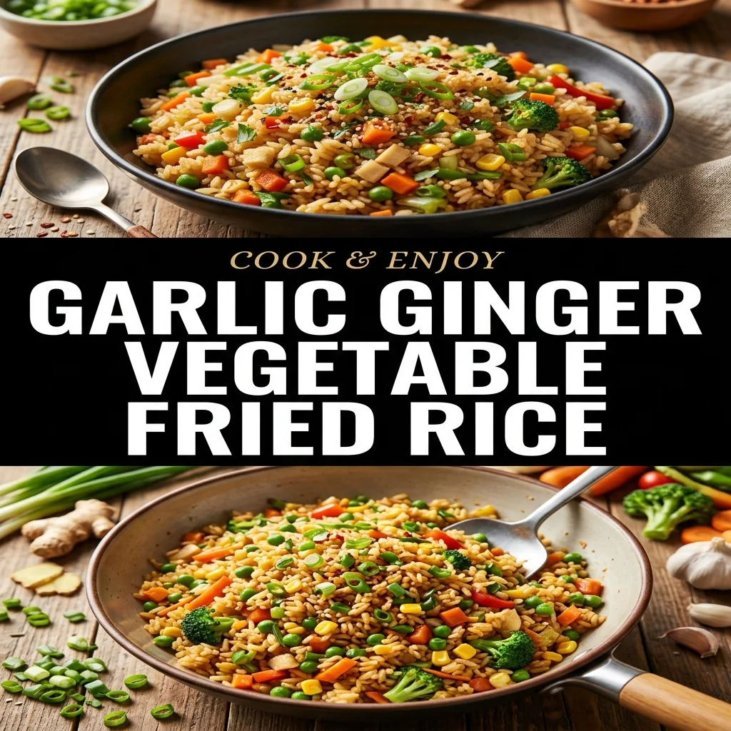 Garlic Ginger Vegetable Fried Rice recipe poster