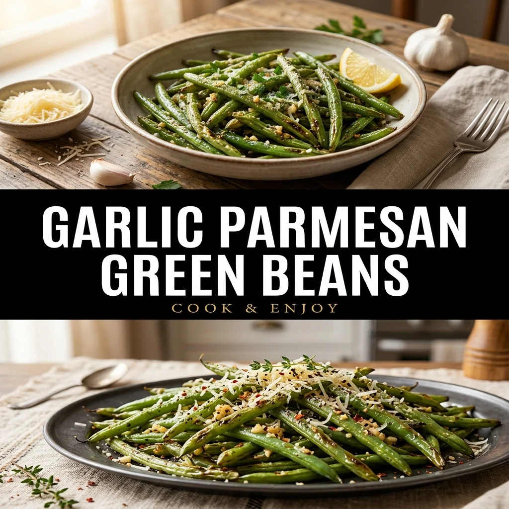 Garlic Parmesan Green Beans recipe poster