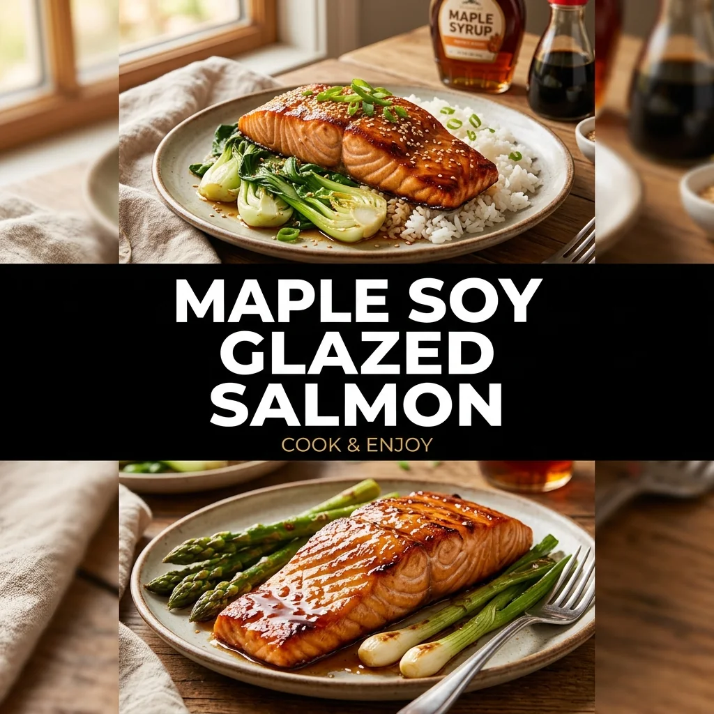 Maple Soy Glazed Salmon recipe poster