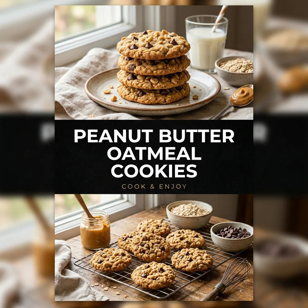 Peanut Butter Oatmeal Cookies recipe poster