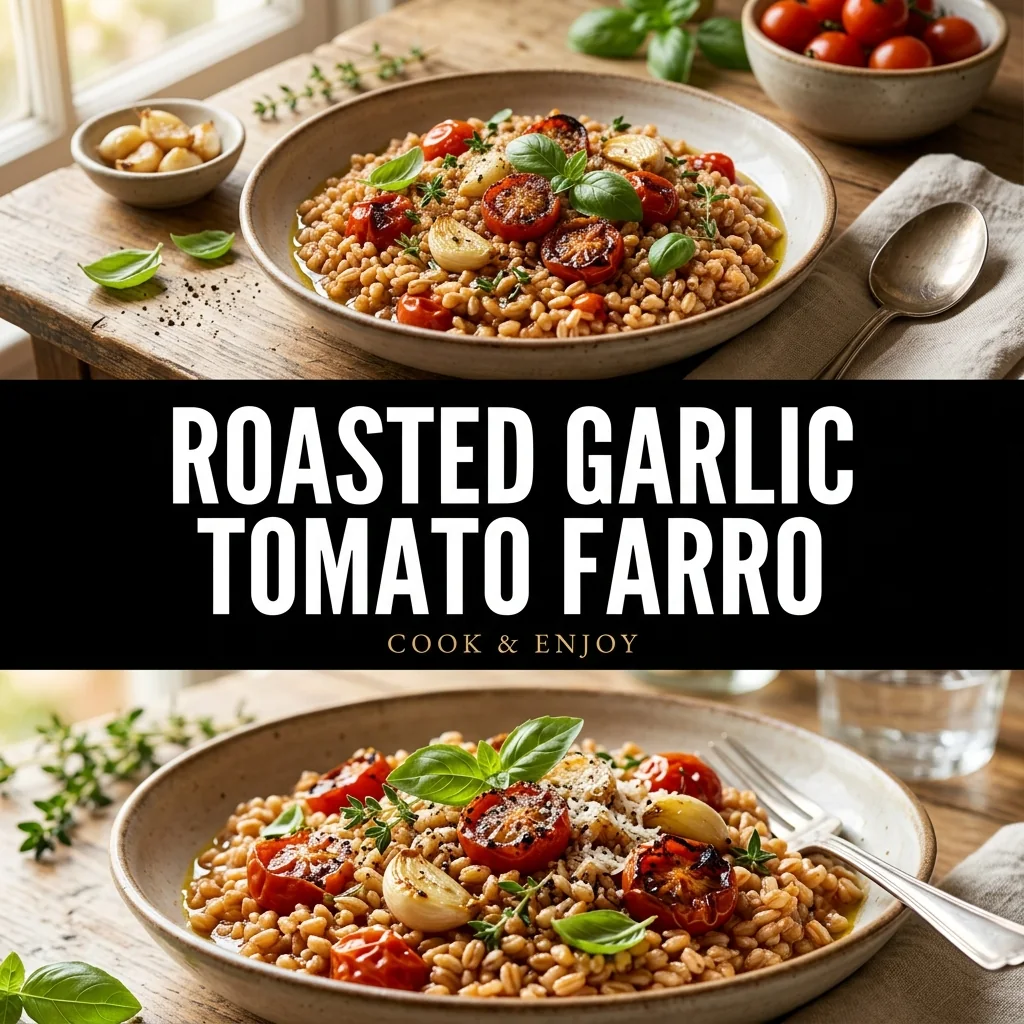 Roasted Garlic Tomato Farro recipe poster