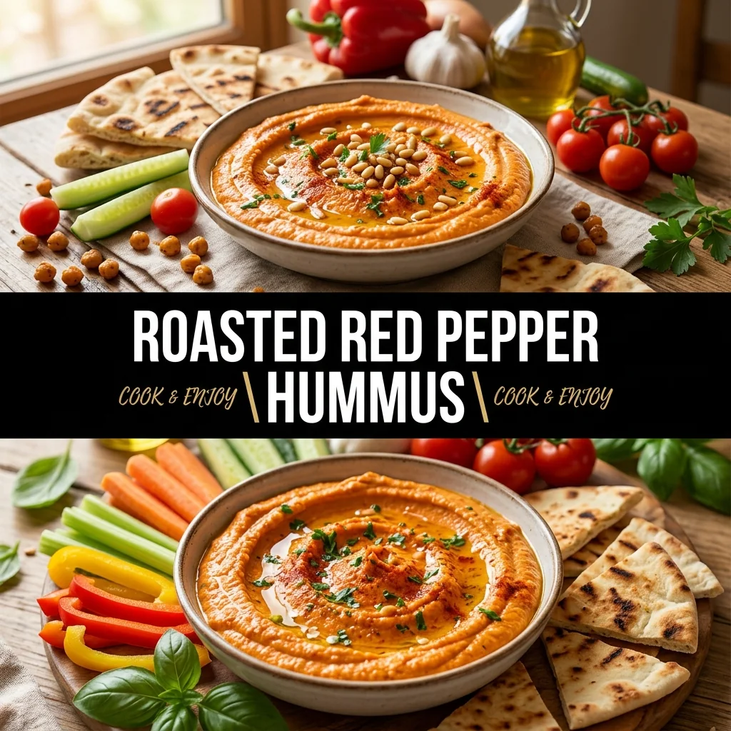 Roasted Red Pepper Hummus recipe poster