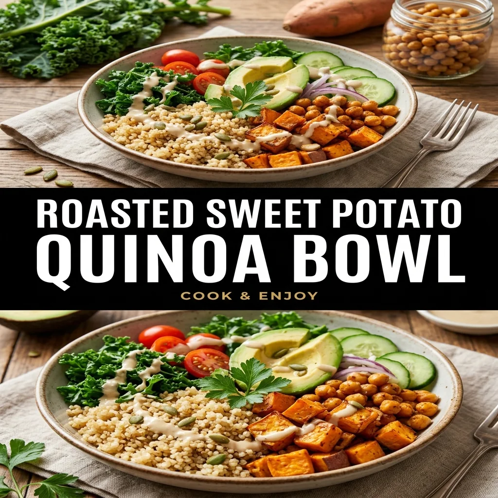 Roasted Sweet Potato Quinoa Bowl recipe poster