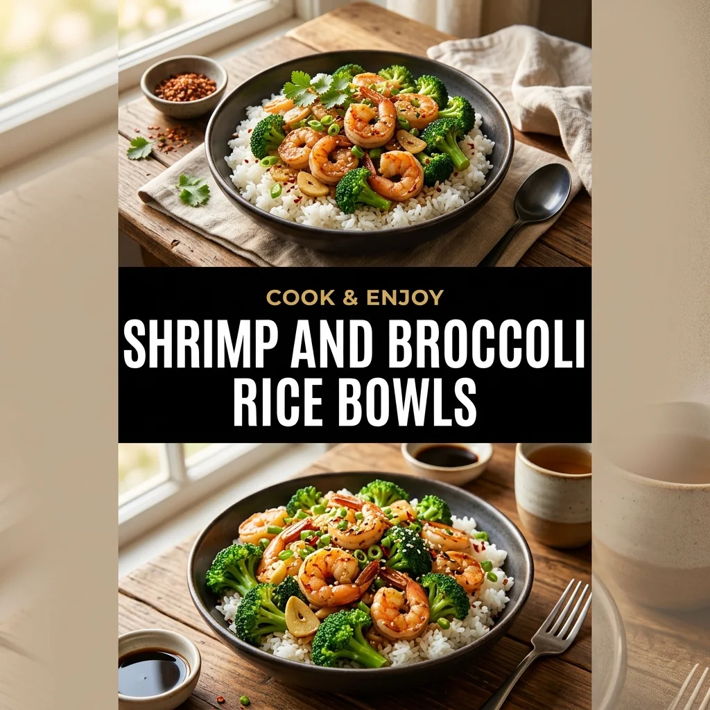Shrimp and Broccoli Rice Bowls recipe poster